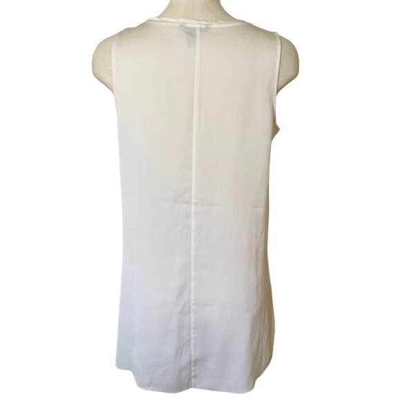 Nic + Zoe Silky White Sleeveless Tunic Tops Blouse Size PP - Picture 4 of 14
